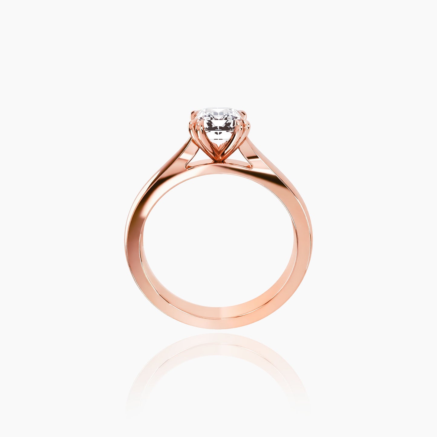 18K Rose Gold Zephyr Emerald Solitaire