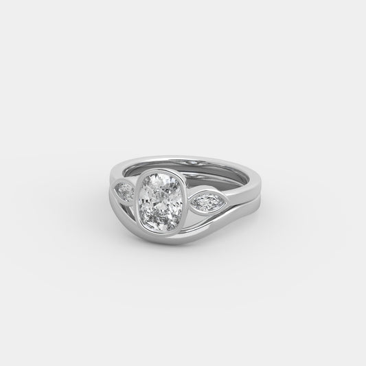 Noelle Marquise-Shouldered x Embrace Set in Cushion Cut
