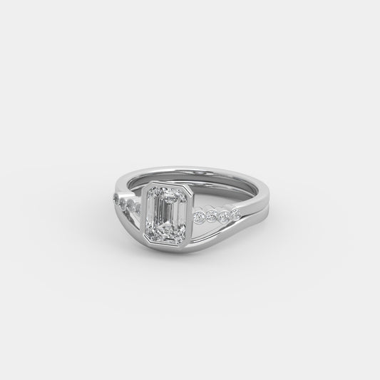 Noelle Round-Accented x Embrace Set in Emerald Cut