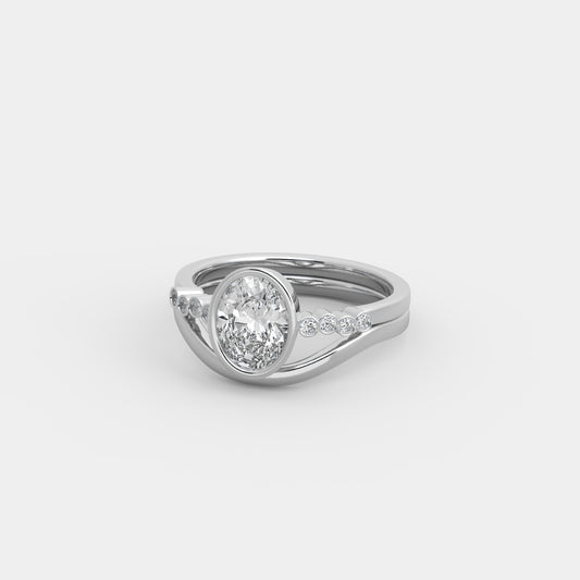 Noelle Round-Accented x Embrace Set in Oval Cut