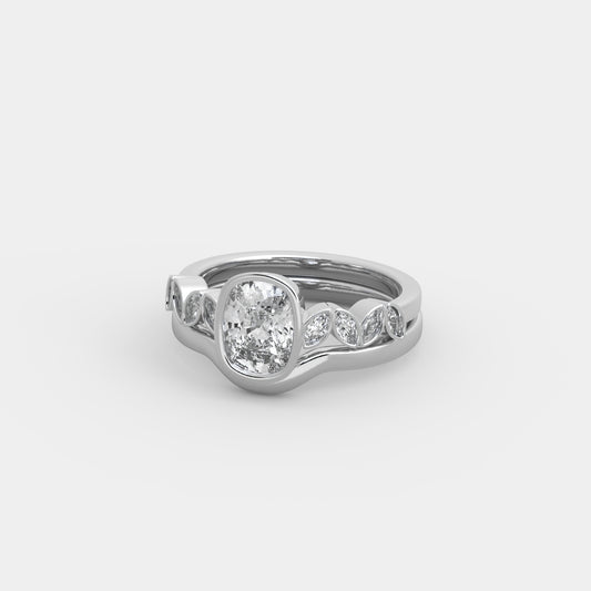 Noelle Marquise-Accented x Embrace Set in Cushion Cut