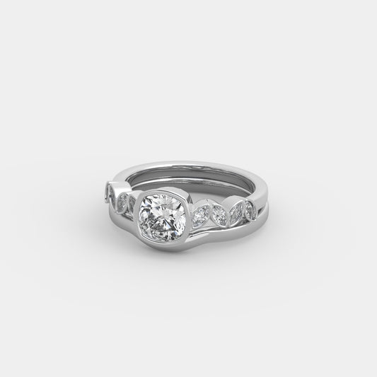 Noelle Marquise-Accented x Embrace Set in Cushion Square Cut