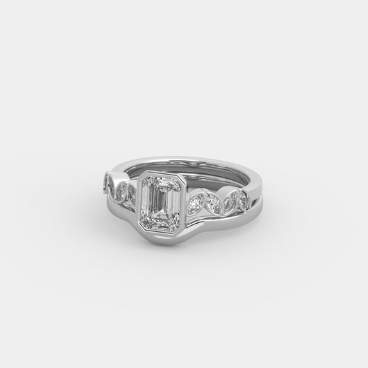 Noelle Marquise-Accented x Embrace Set in Emerald Cut