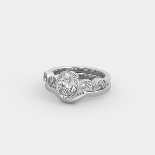 Noelle Marquise-Accented x Embrace Set in Oval Cut