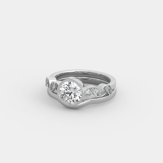 Noelle Marquise-Accented x Embrace Set in Round Cut