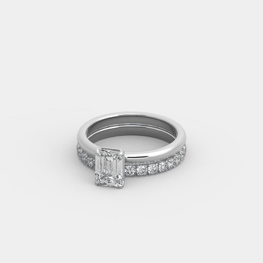 Elodie x French-Pavé Set in Emerald Cut