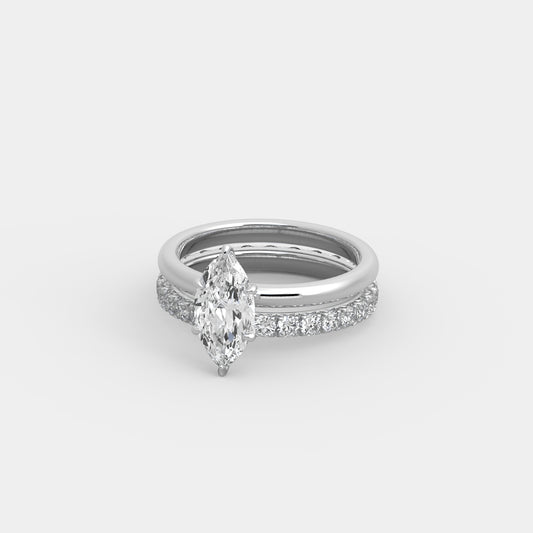 Elodie x French-Pavé Set in Marquise Cut
