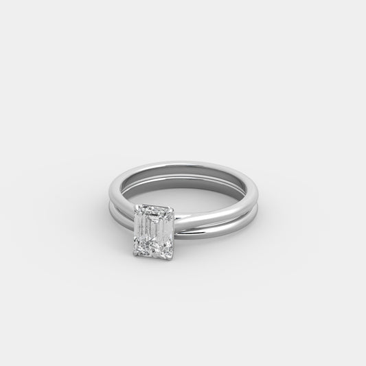 Elise x Classic Set in Emerald Cut