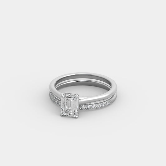 Elise x Pavé Set in Emerald Cut