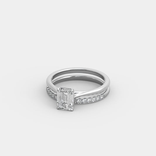 Elise Deux x Pavé Set in Emerald Cut
