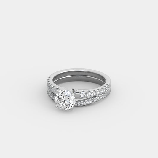 Etrea Pavé x Contour Accents Set in Round Cut