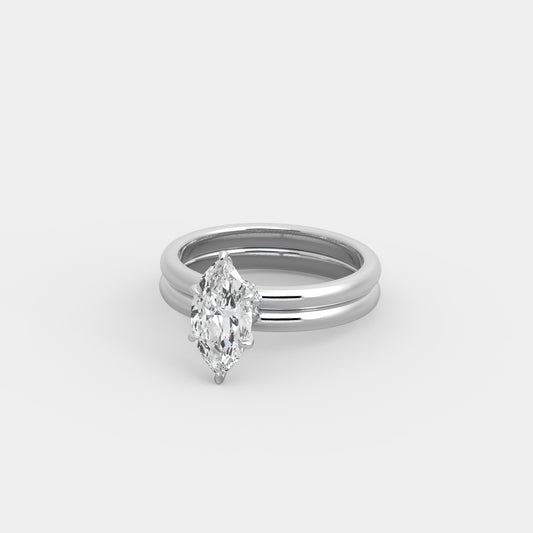 Odette x Classic Seated Set in Marquise Cut