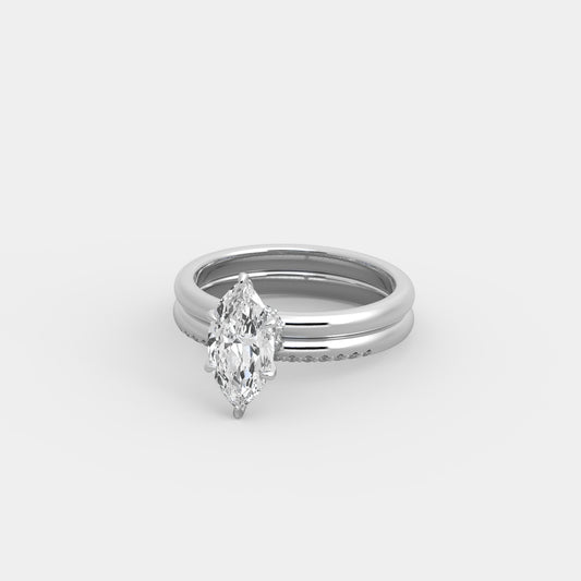 Odette x Side Accents Set in Marquise Cut