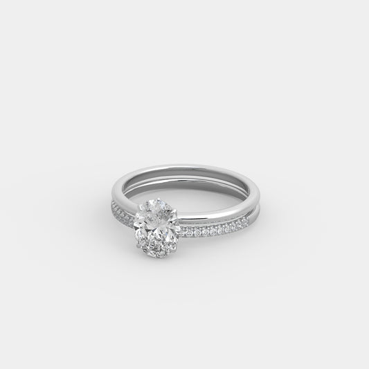Hazel Grace x French-Pavé Set in Oval Cut