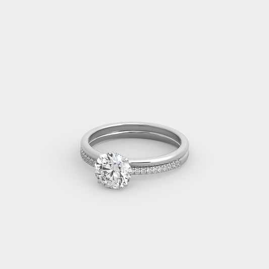 Hazel Grace x French-Pavé Set in Round Cut