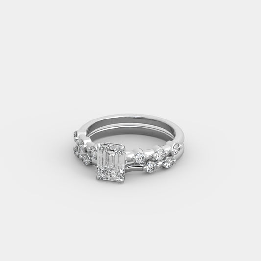 Bria Round-Accented x Semblance Set in Emerald Cut