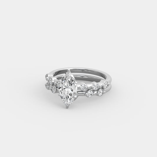 Bria Round-Accented x Semblance Set in Marquise Cut