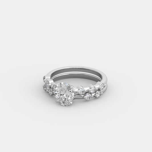 Bria Round-Accented x Semblance Set in Oval Cut