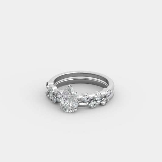Bria Round-Accented x Semblance Set in Pear Cut