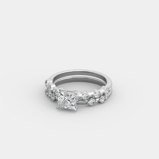Bria Round-Accented x Semblance Set in Princess Cut