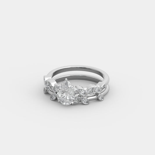 Bria Marquise-Accented x Semblance Set in Pear Cut
