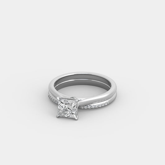 Kira x Shared Prong-Pavé Set in Princess Cut