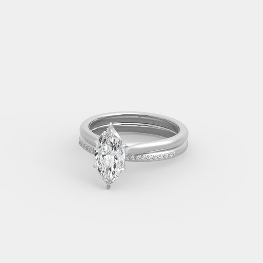 Kira Blanc x Shared Prong-Pavé Set in Marquise Cut