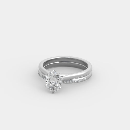 Kira Blanc x Shared Prong-Pavé Set in Oval Cut