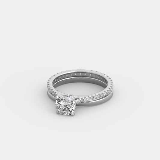 Kira Pavé x Classic Set in Cushion Square Cut