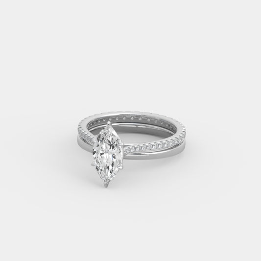 Kira Pavé x Classic Set in Marquise Cut