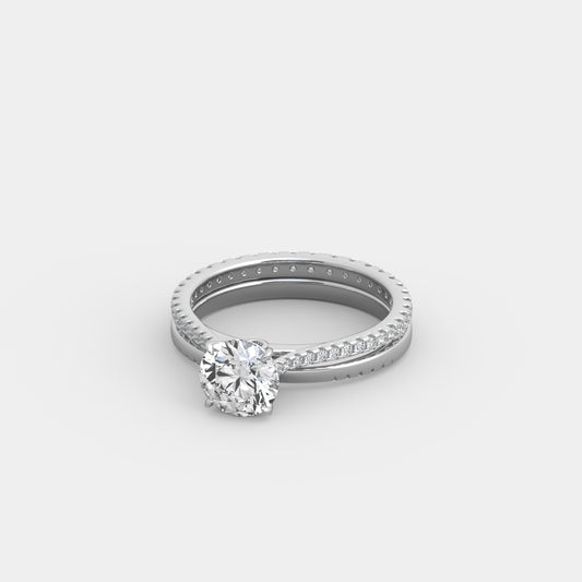 Kira Pavé x Side Accents Set in Round Cut