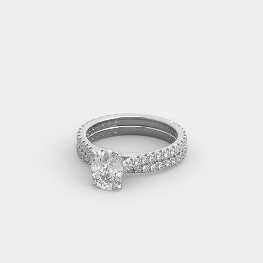 Kira French-Pavé x French-Pavé Set in Cushion Cut