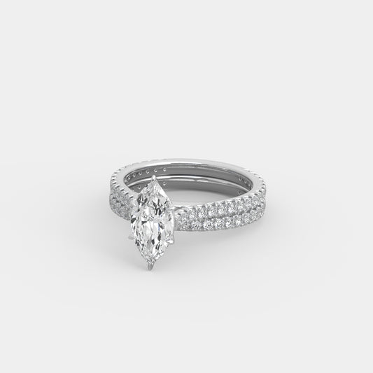Kira French-Pavé x French-Pavé Set in Marquise Cut