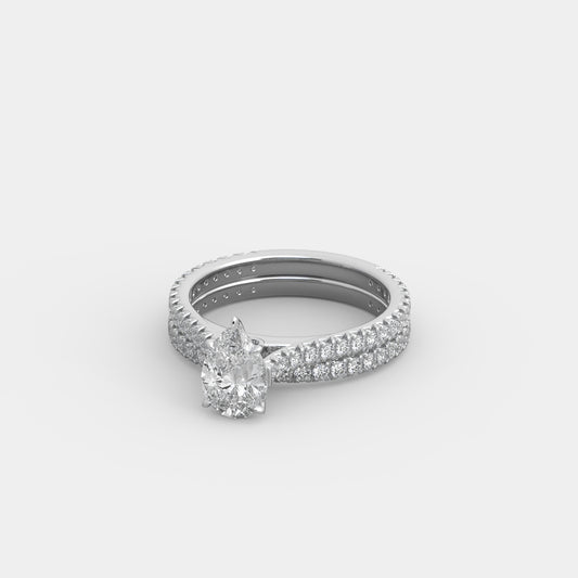 Kira French-Pavé x French-Pavé Set in Pear Cut