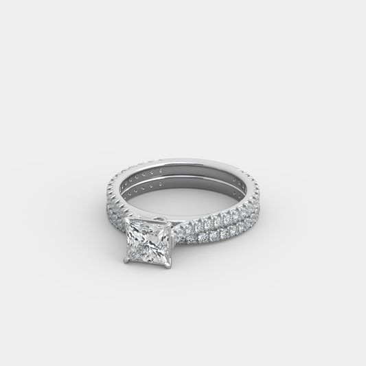 Kira French-Pavé x French-Pavé Set in Princess Cut