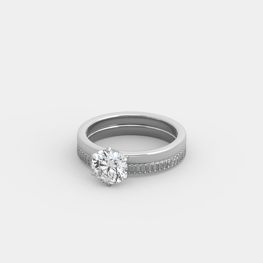 Hazel Fleur x Baguette-Pavé Set in Round Cut