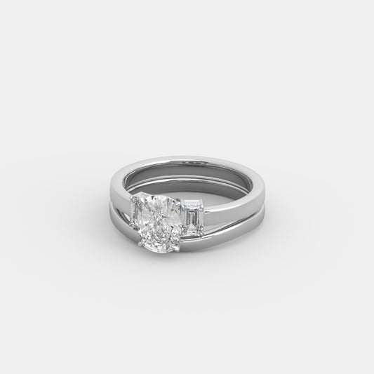 Rhea Emerald-Shouldered x Contour Set in Cushion Cut