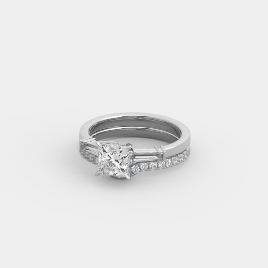 Rhea Baguette-Shouldered x Embrace Pavé Set in Princess Cut