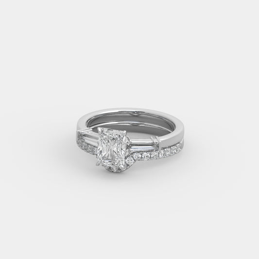 Rhea Baguette-Shouldered x Embrace Pavé Set in Radiant Cut