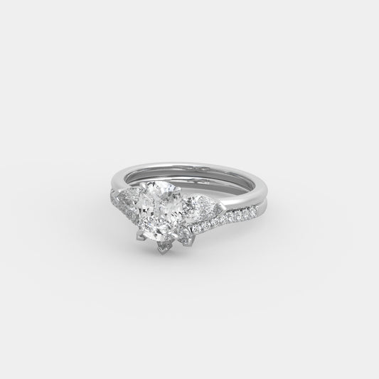 Rhea Pear-Shouldered x Semblance Set in Cushion Cut