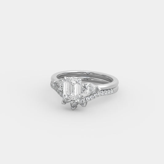 Rhea Pear-Shouldered x Semblance Set in Emerald Cut