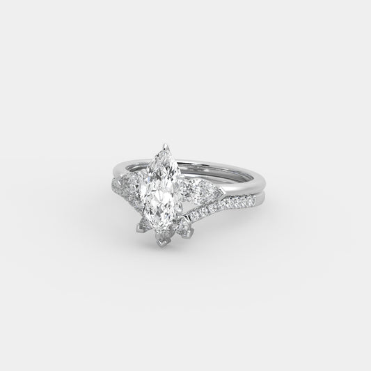 Rhea Pear-Shouldered x Semblance Set in Marquise Cut