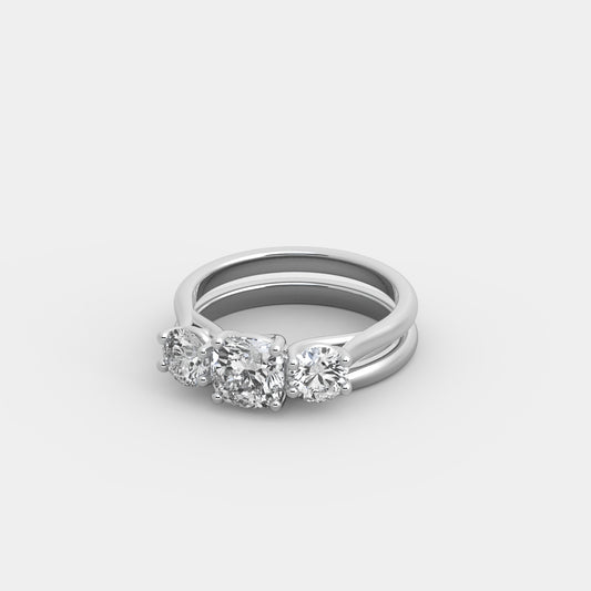 Lyra Round-Shouldered x Classic Set in Cushion Square Cut