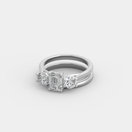 Lyra Round-Shouldered x Classic Set in Emerald Cut