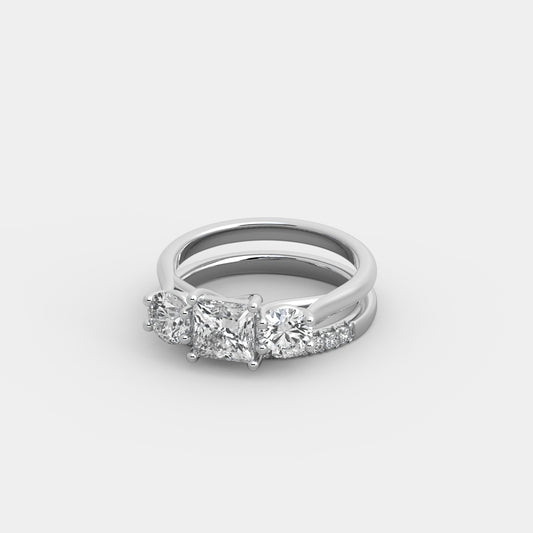 Lyra Round-Shouldered x French-Pavé Set in Princess Cut