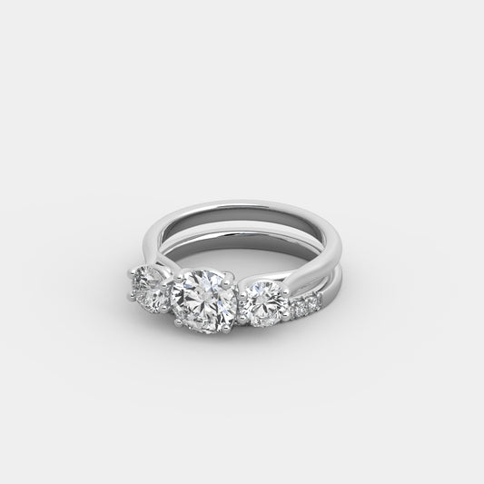 Lyra Round-Shouldered x French-Pavé Set in Round Cut