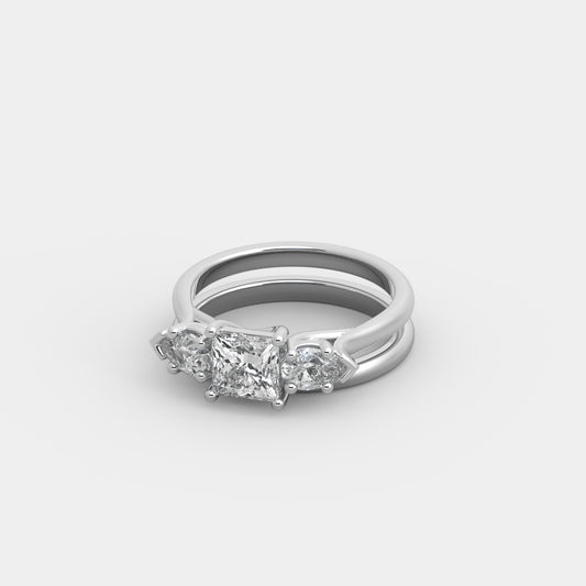 Lyra Pear-Shouldered x Classic Set in Princess Cut