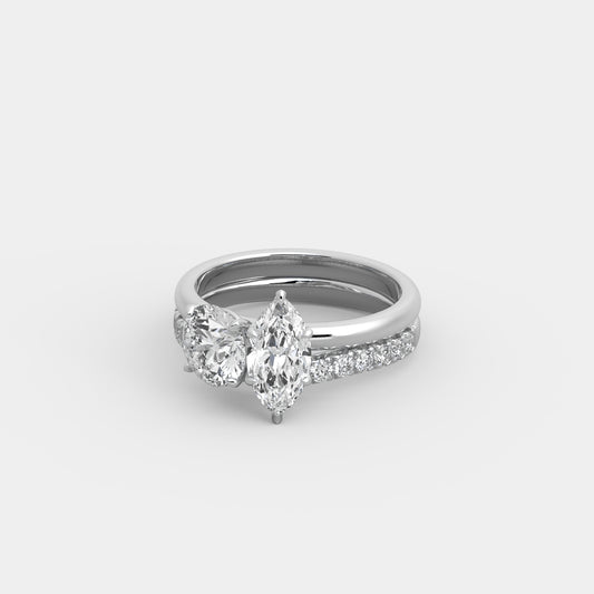 Dyad x French-Pavé Set in Marquise Cut