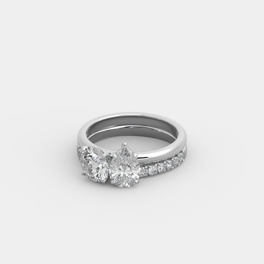 Dyad x French-Pavé Set in Pear Cut