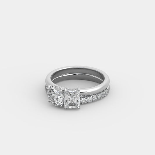 Dyad x French-Pavé Set in Radiant Cut